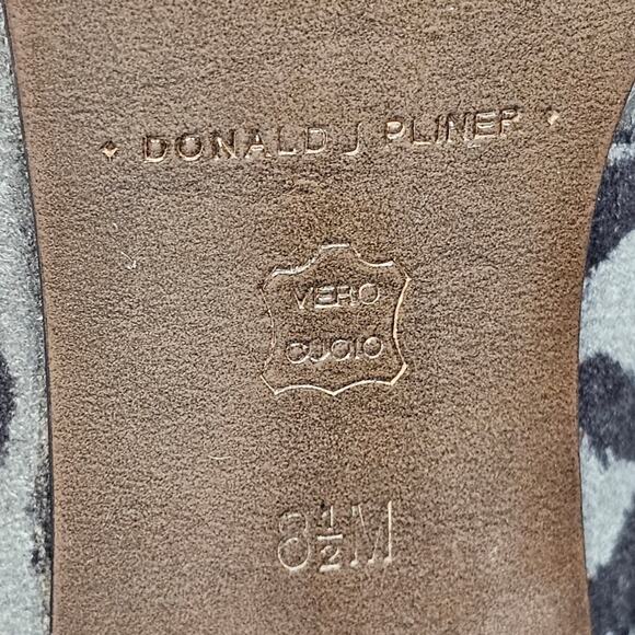 Donald J. Pliner "Fatima" Zebra Print Heels with Peep Toe Gray/Black Size 8.5 M - Picture 11 of 13